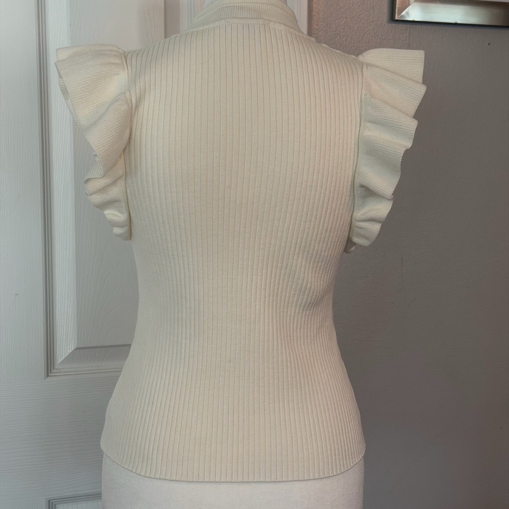Milly Chiffon Ruffled knit Top - Picture 6 of 12